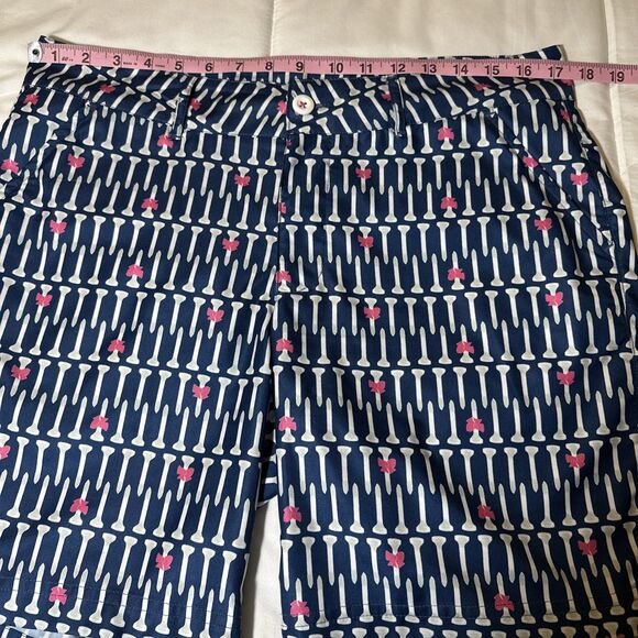 Birdies & Bows Golf Shorts Tee And Bows Print Size 8 Navy Pink - Picture 3 of 10